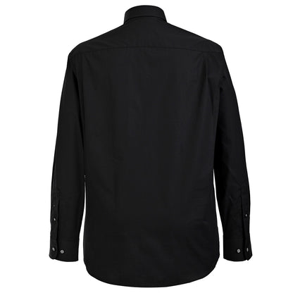 Camisa talla extra negra botón blanco