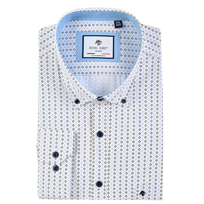 Camisa talla extra fantasia azul con blanca