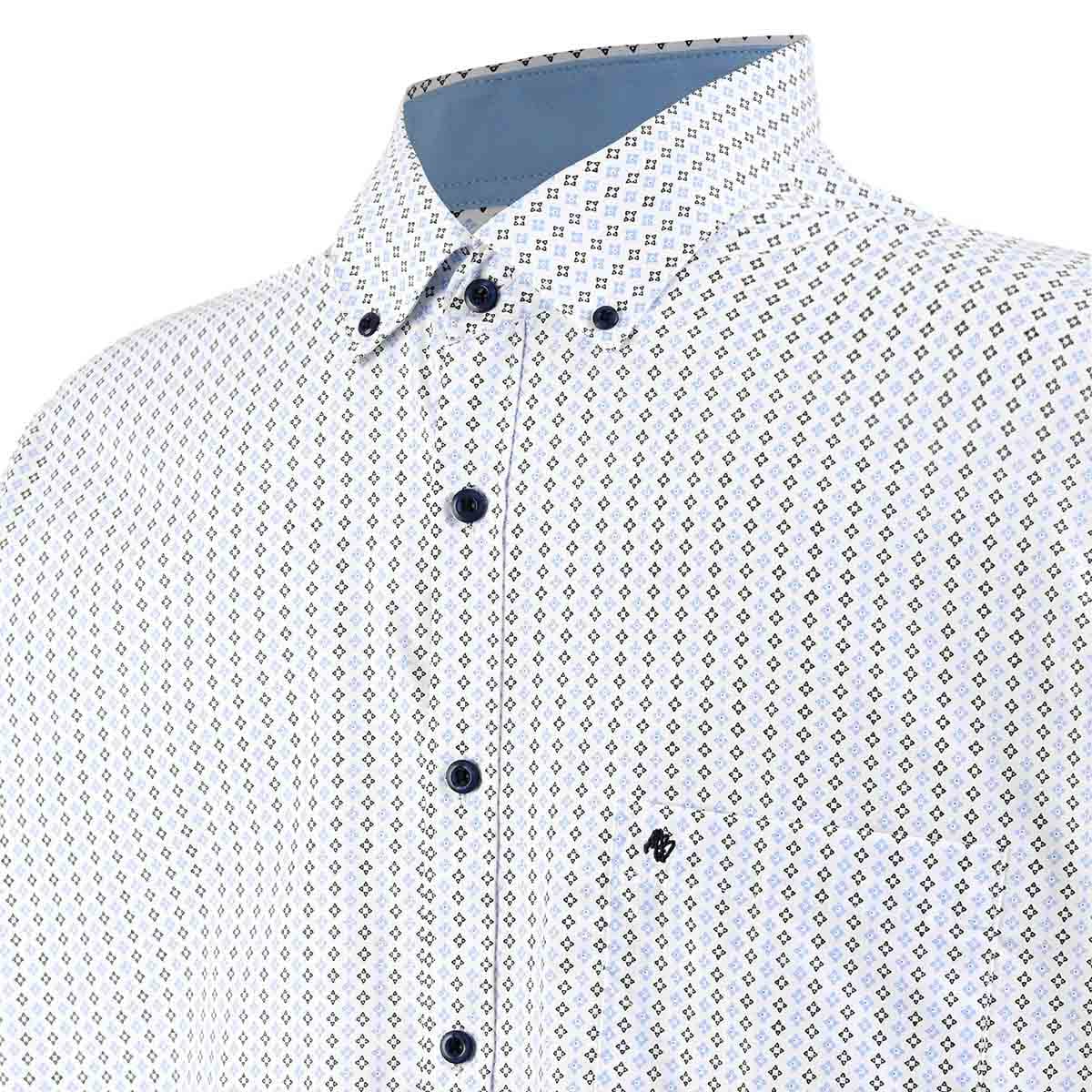 Camisa talla extra fantasia azul con blanca