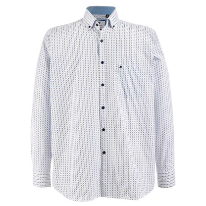 Camisa talla extra fantasia azul con blanca