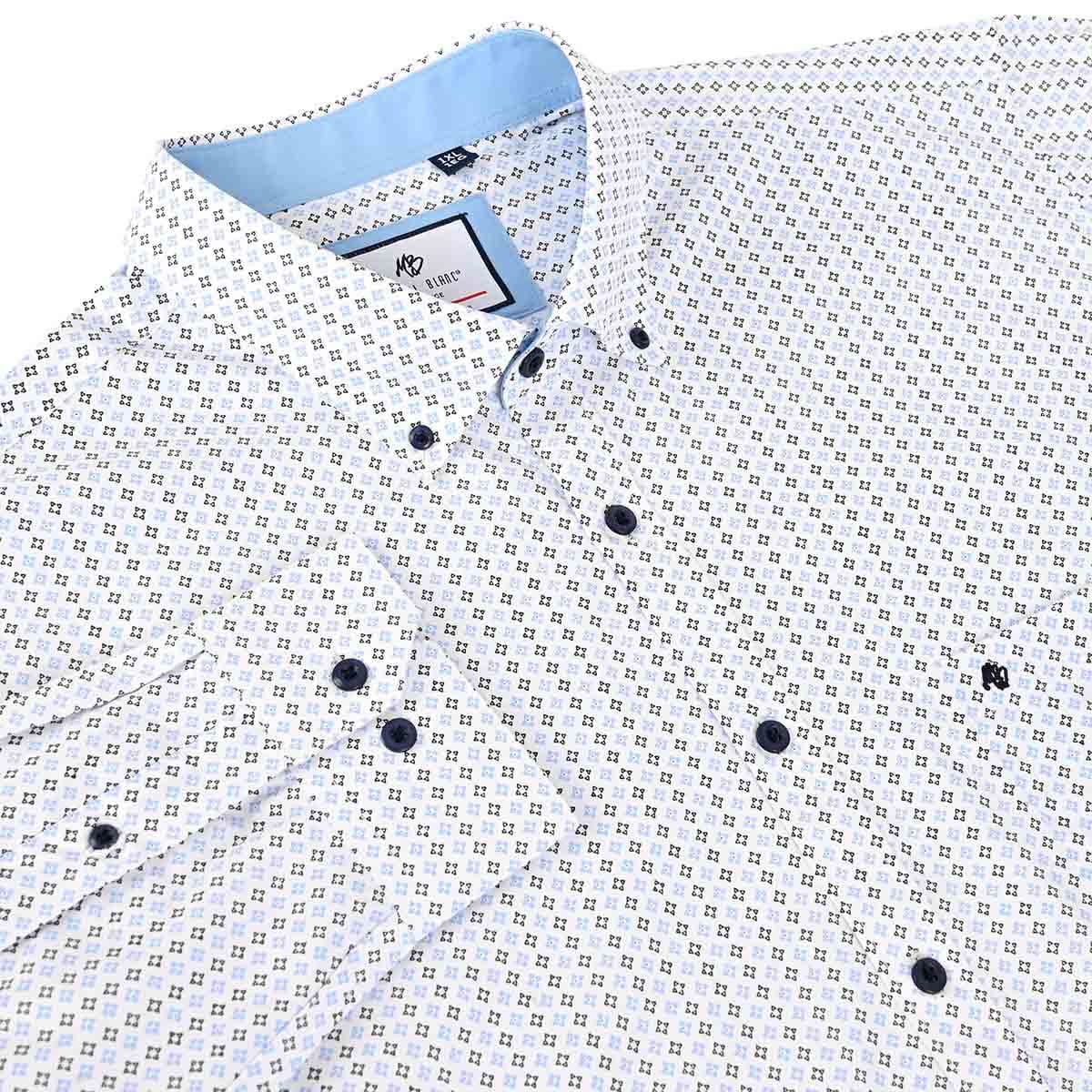 Camisa talla extra fantasia azul con blanca