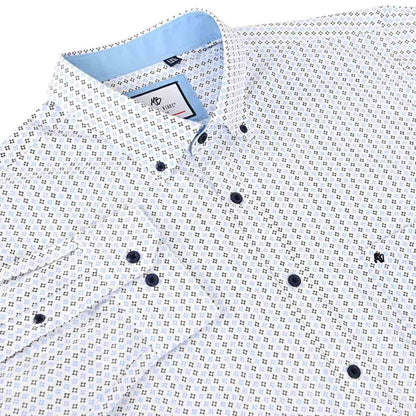 Camisa talla extra fantasia azul con blanca