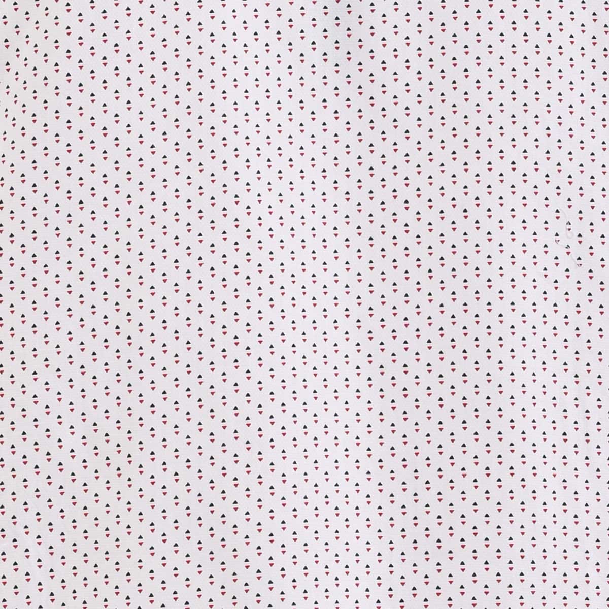 Camisa talla extra blanca fantasia con botón rojo