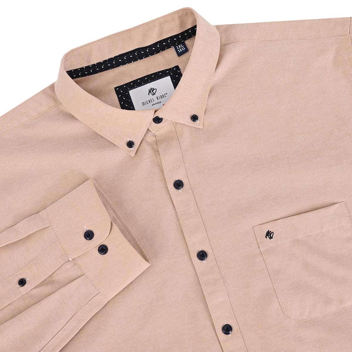 Camisa talla extra beige Botton down