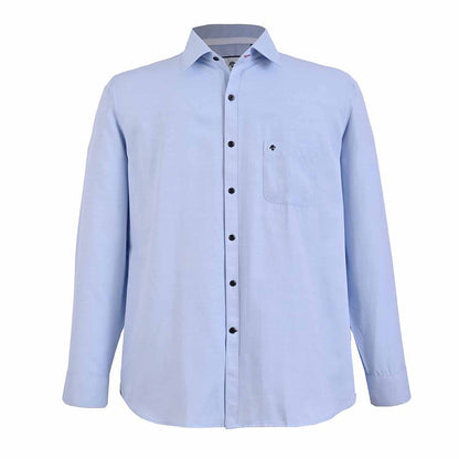 Camisa Michel Blanc azul cielo con botón negro