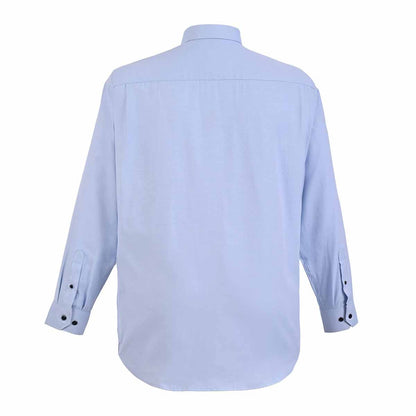 Camisa Michel Blanc azul cielo con botón negro
