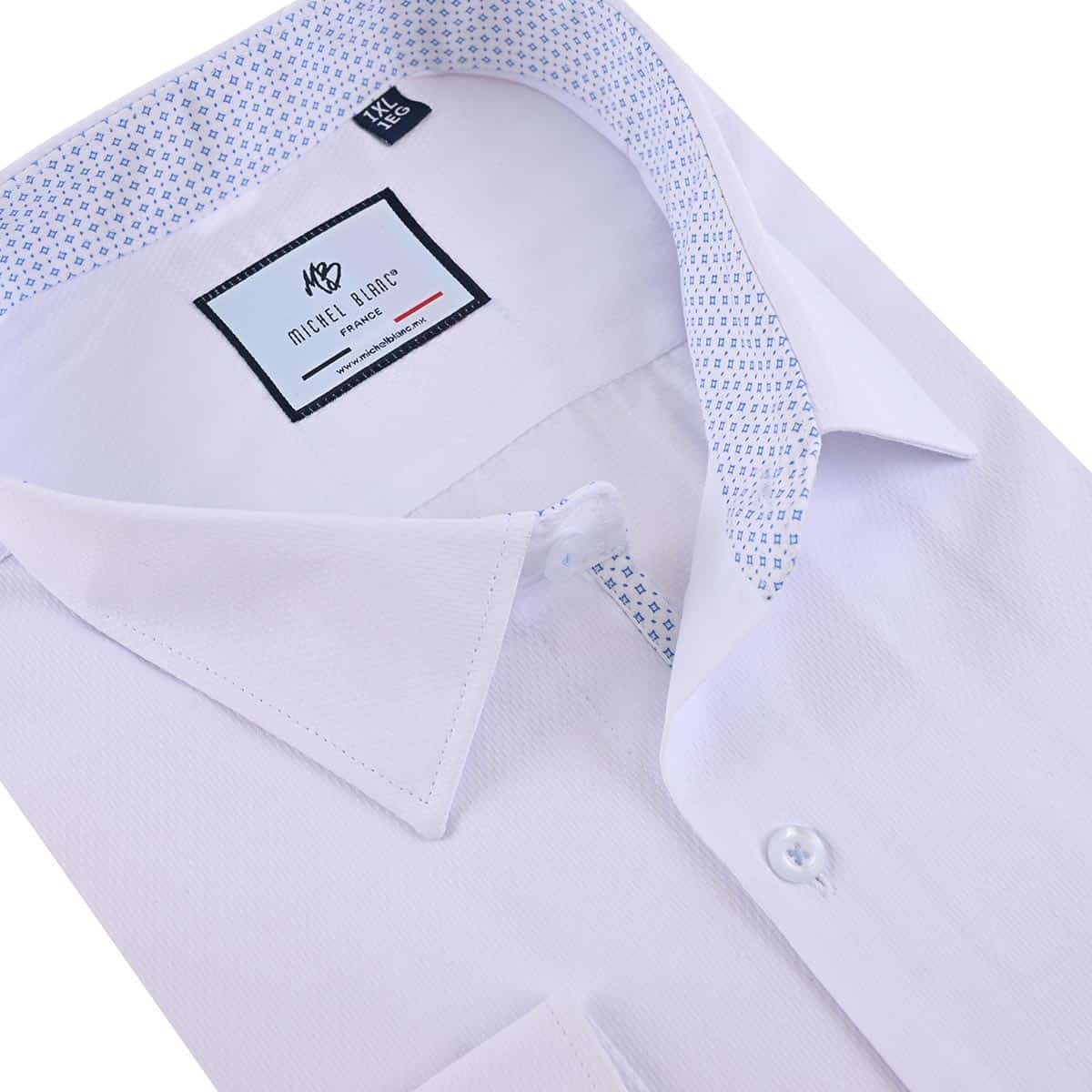 Camisa talla extra blanca con textura