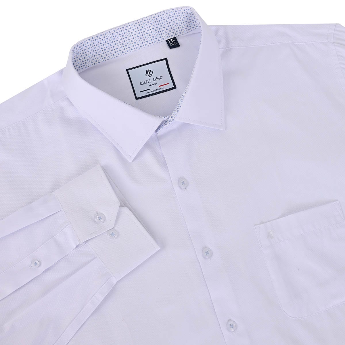 Camisa talla extra blanca con textura