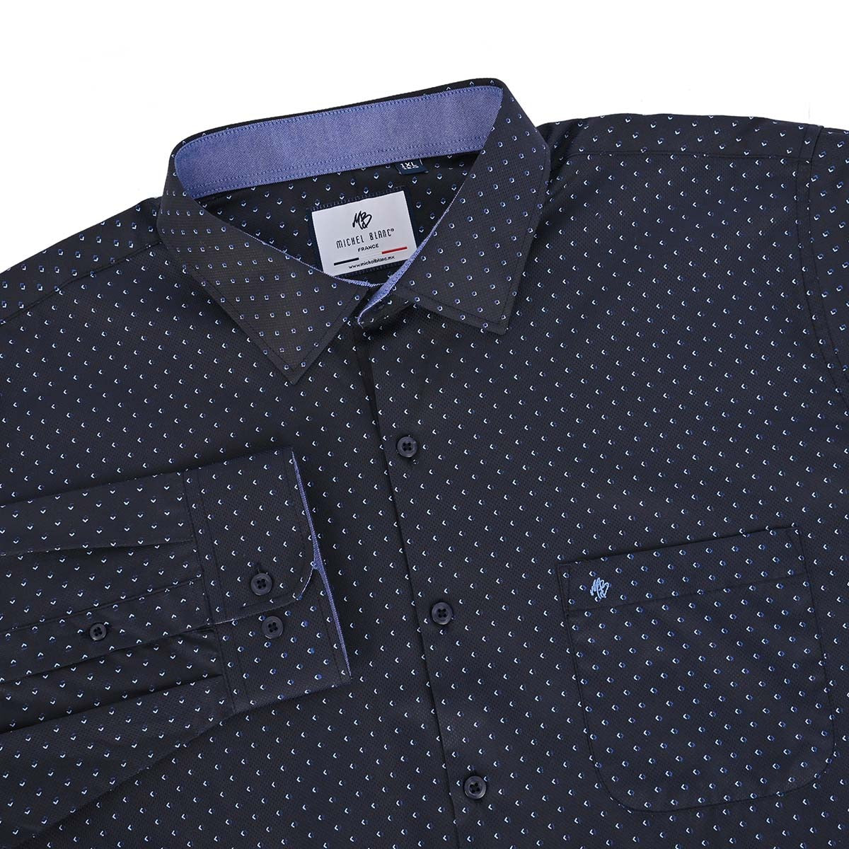 Camisa talla extra azul marino con dibujos