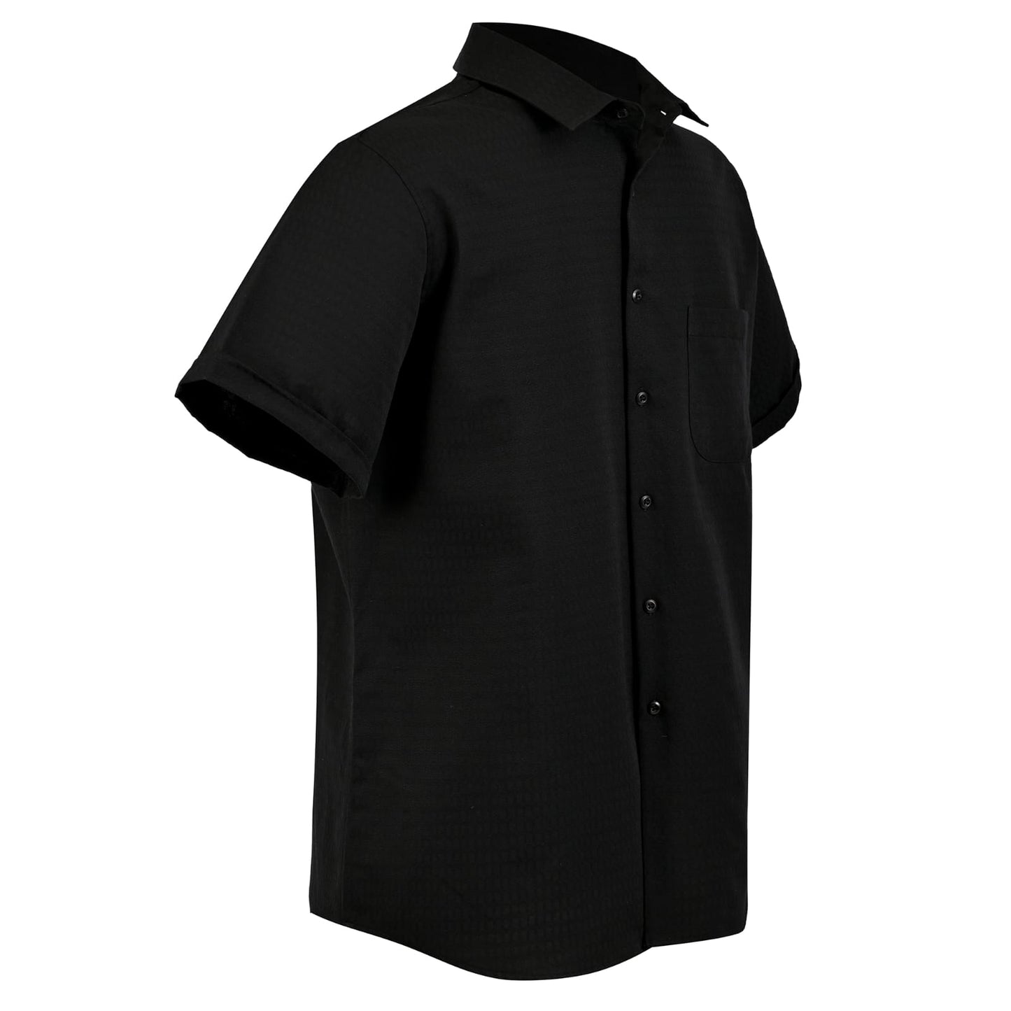 Camisa Manga corta Black Dobby – Textura Premium en Relieve
