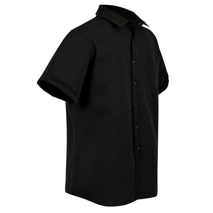 Camisa Manga corta Black Dobby – Textura Premium en Relieve