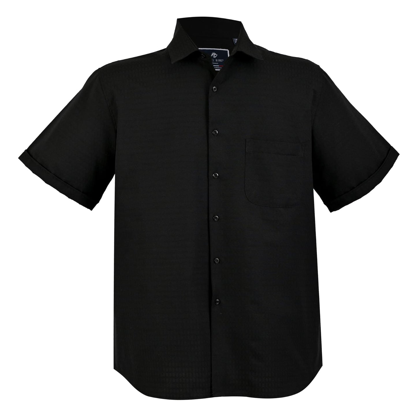 Camisa Manga corta Black Dobby – Textura Premium en Relieve