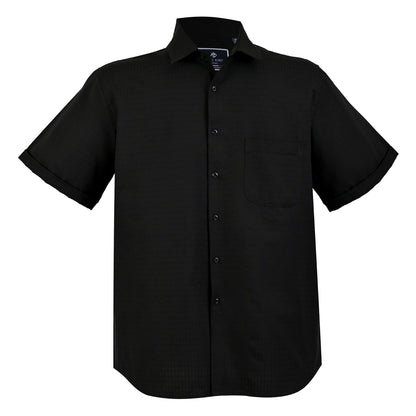 Camisa Manga corta Black Dobby – Textura Premium en Relieve