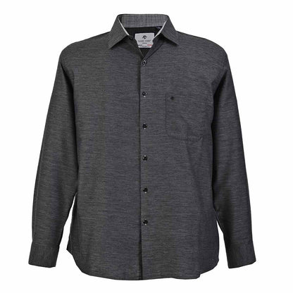 Camisa talla extra negro jaspe.