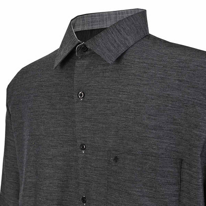Camisa talla extra negro jaspe.
