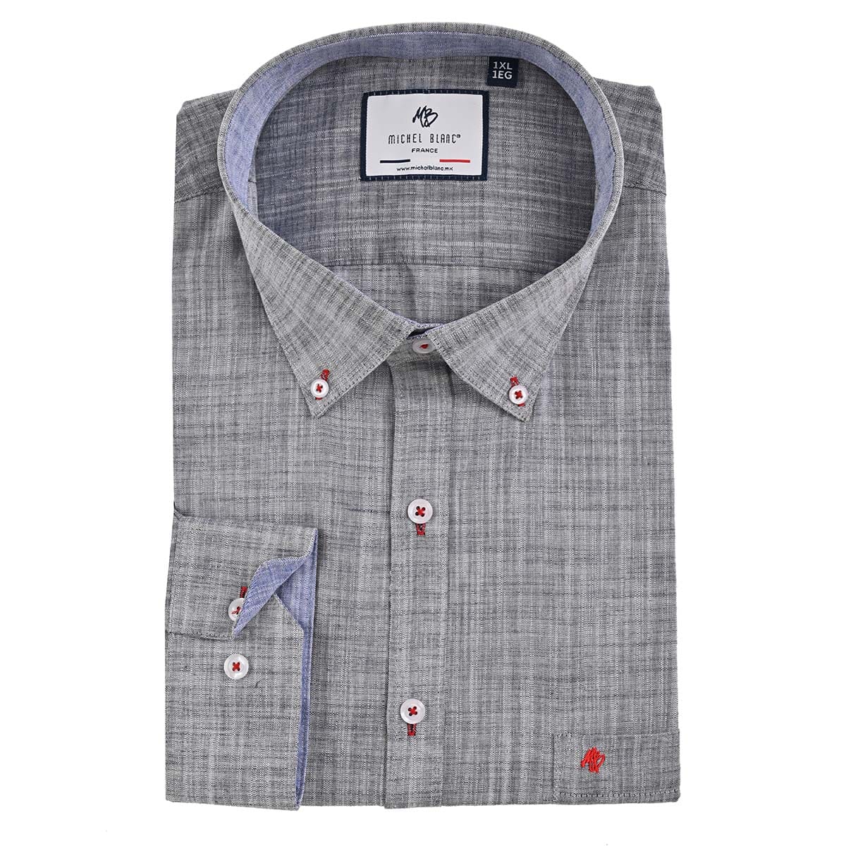 Camisa talla extra gris de bottom down