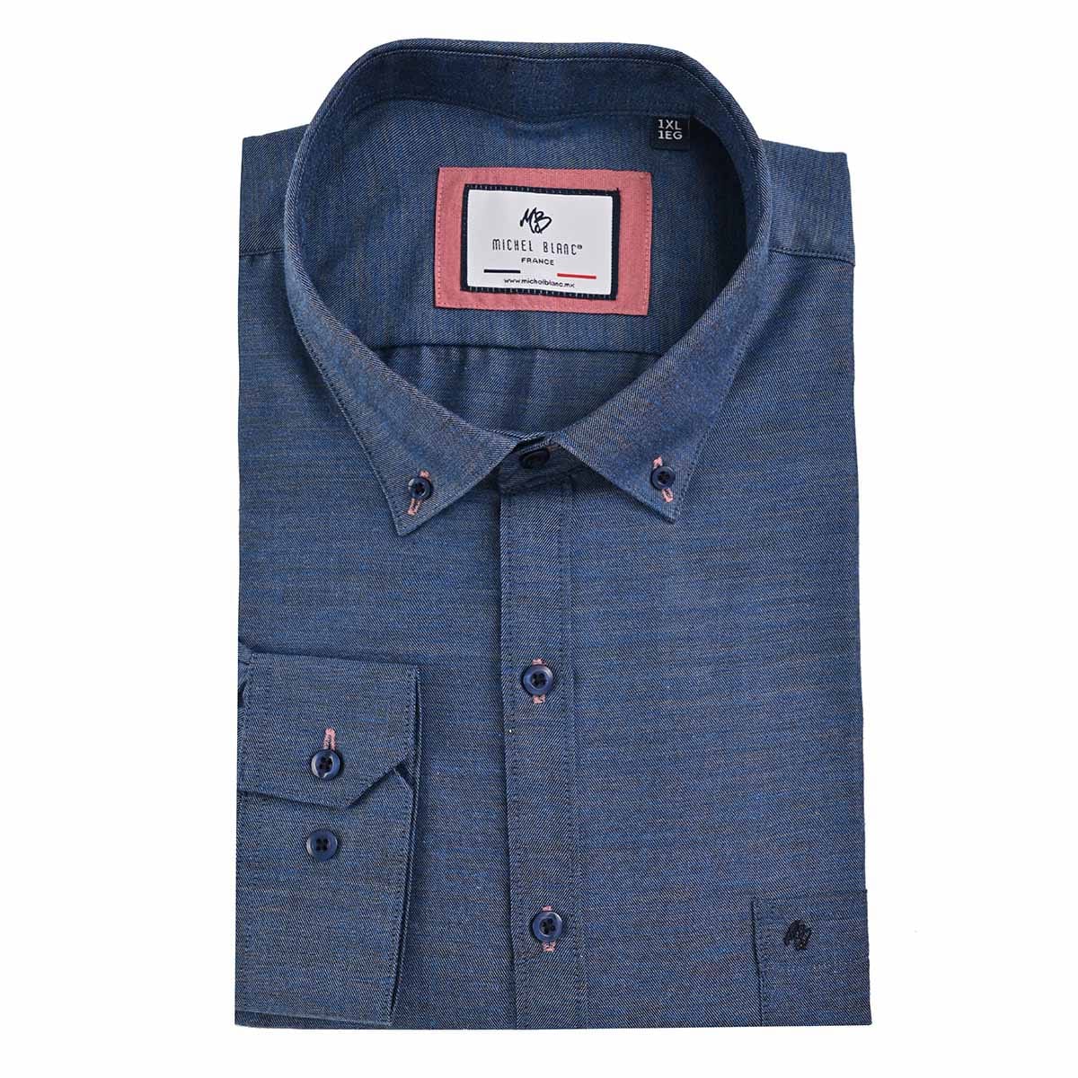 Camisa Michel Blanc talla extra azul acero