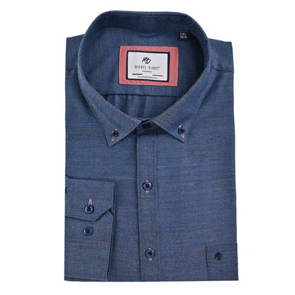 Camisa Michel Blanc talla extra azul acero