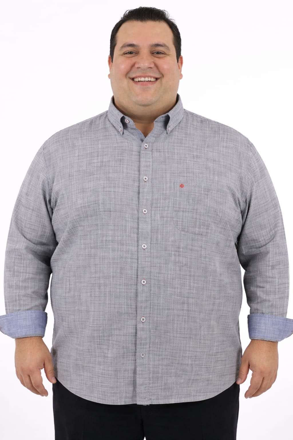 Camisa talla extra gris de bottom down