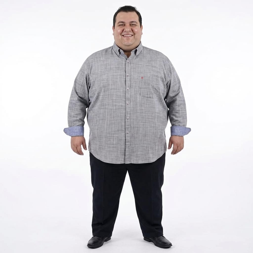 Camisa talla extra gris de bottom down