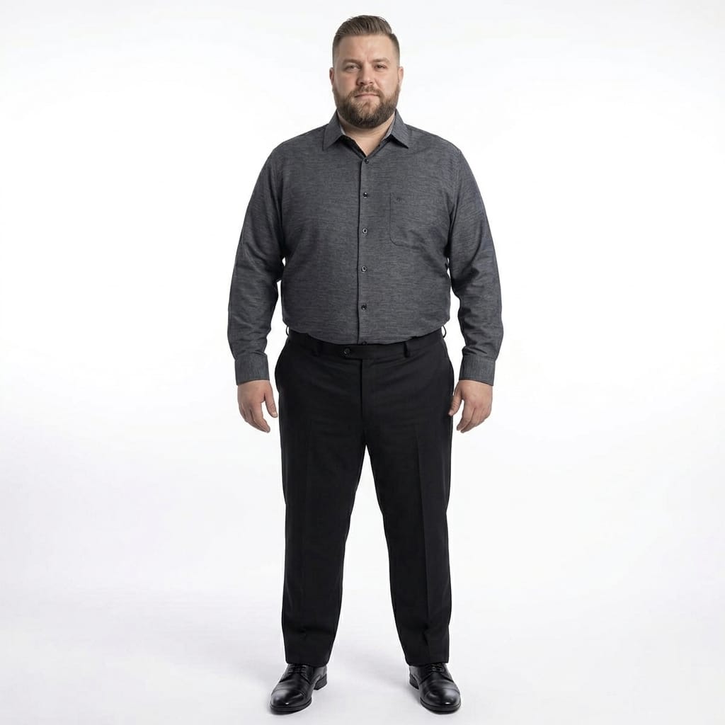 Camisa talla extra negro jaspe.