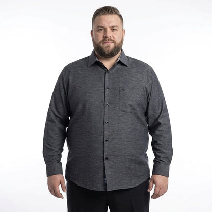Camisa talla extra negro jaspe.