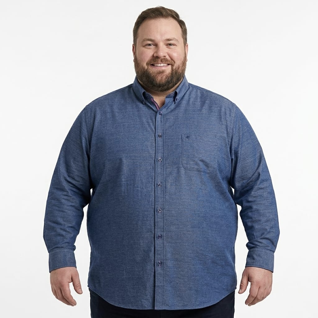 Camisa Michel Blanc talla extra azul acero