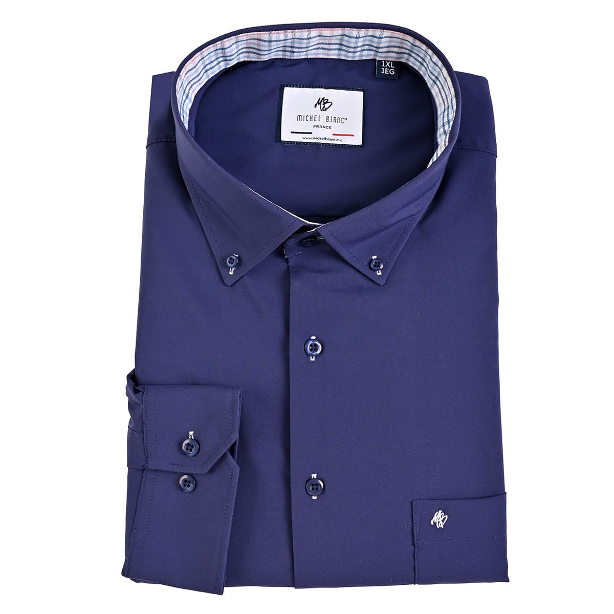 Camisa Talla extra azul marino bottom down
