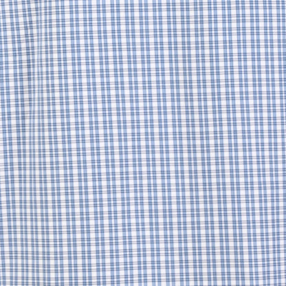 Camisa talla extra de cuadros azul y blanco bottom down