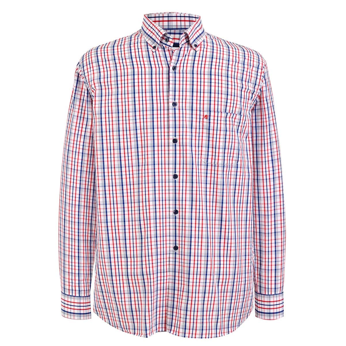 Camisa talla extra de cuadros azul y rojo bottom down