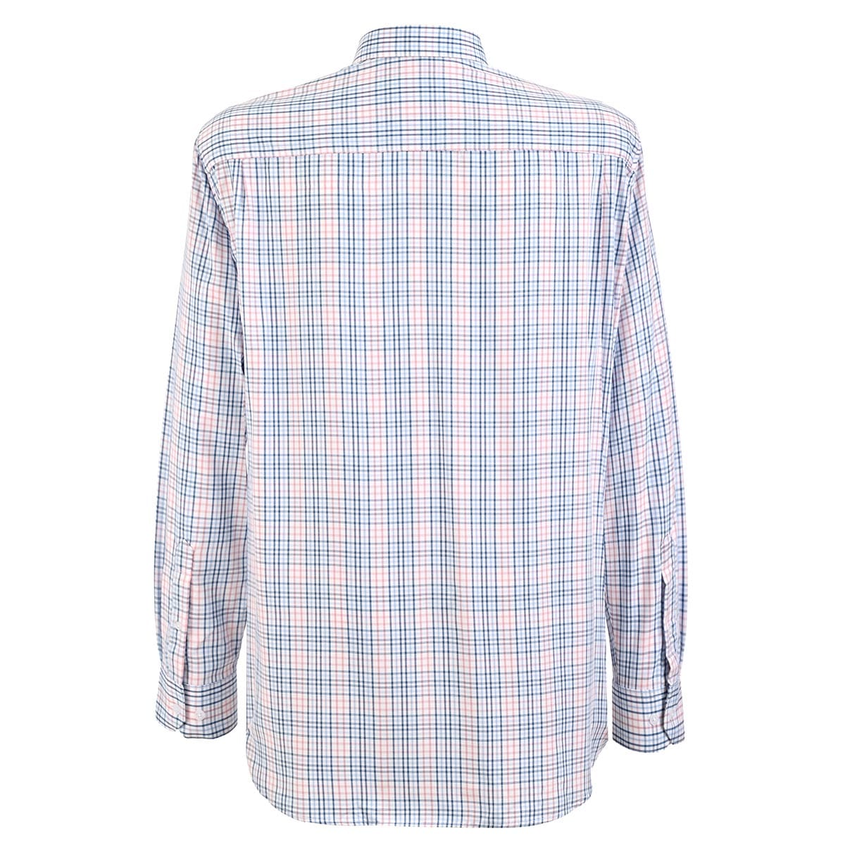 Camisa talla extra a cuadros chicos rosa y azul