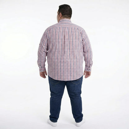 Camisa talla extra de cuadros azul y rojo bottom down