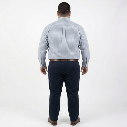 Camisa talla extra de cuadros azul y blanco bottom down