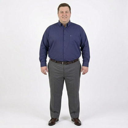 Camisa Talla extra azul marino bottom down
