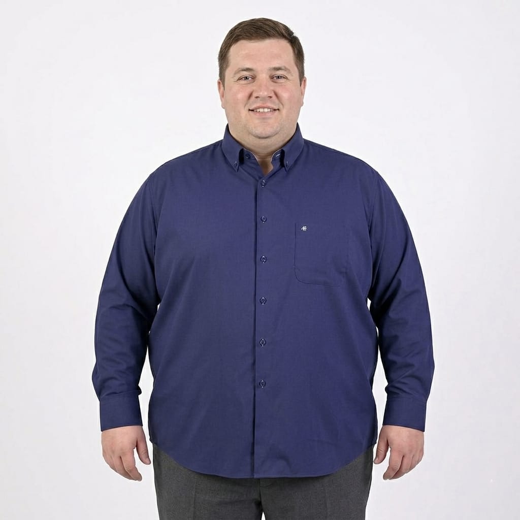 Camisa Talla extra azul marino bottom down