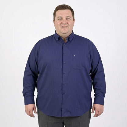 Camisa Talla extra azul marino bottom down