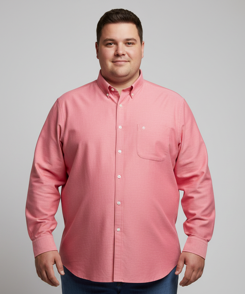 Camisa talla extra roja con botón down.