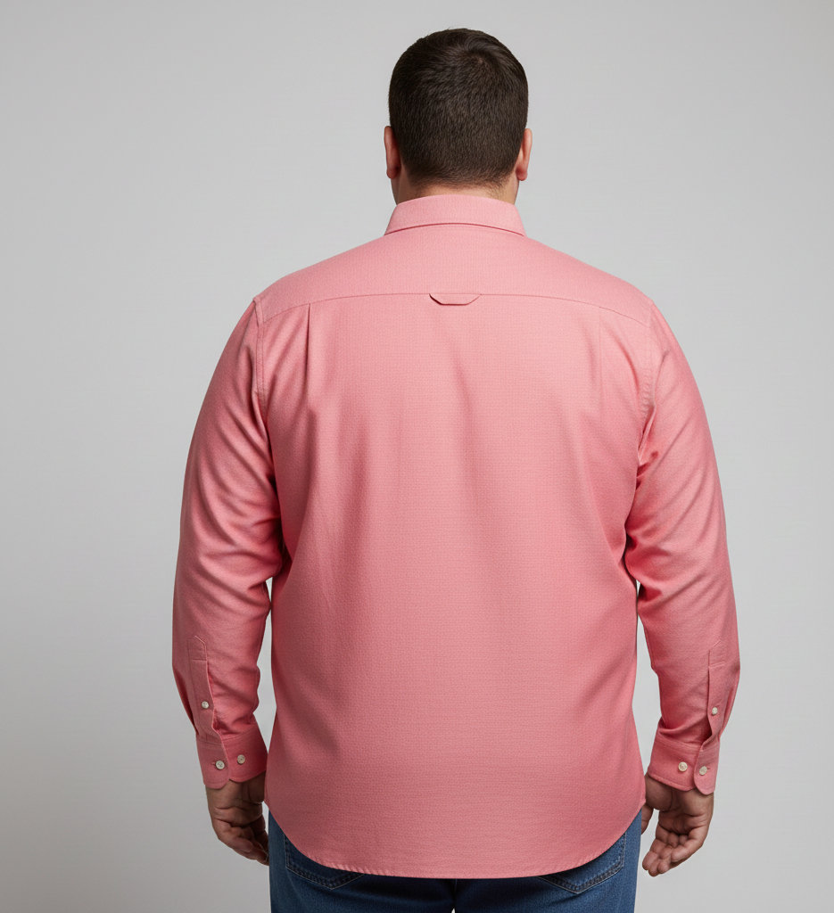 Camisa talla extra roja con botón down.