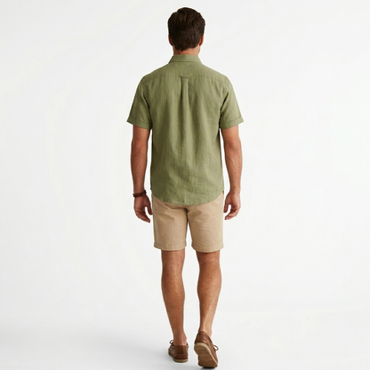 Camisa Manga corta tipo lino verde