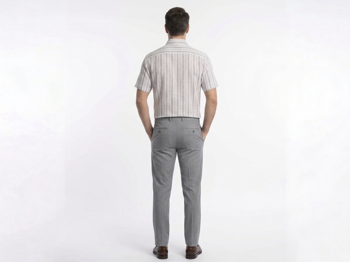 Camisa manga corta Caballero Gris Perla  Elegancia y Confort