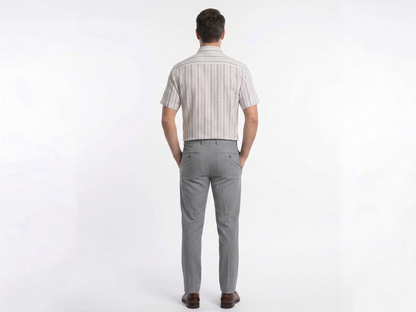 Camisa manga corta Caballero Gris Perla  Elegancia y Confort