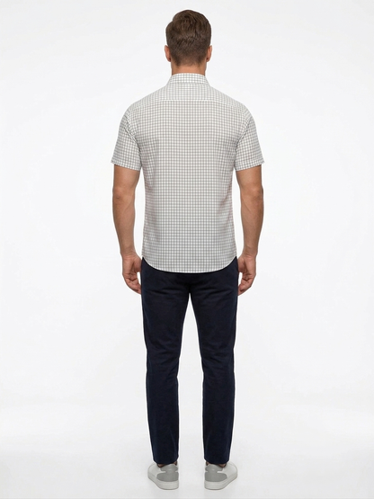 Camisa Casual Michel Blanc – Cuadros negro Classic Grid