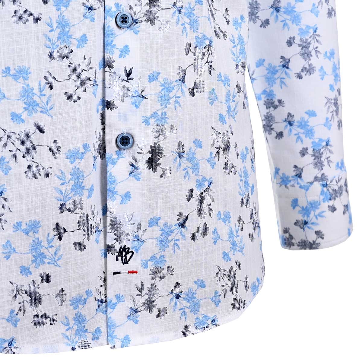 Camisa manga larga con estampado de flores mod 22106