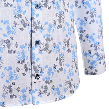 Camisa De Manga Larga Con Estampado De Flores Para Hombre