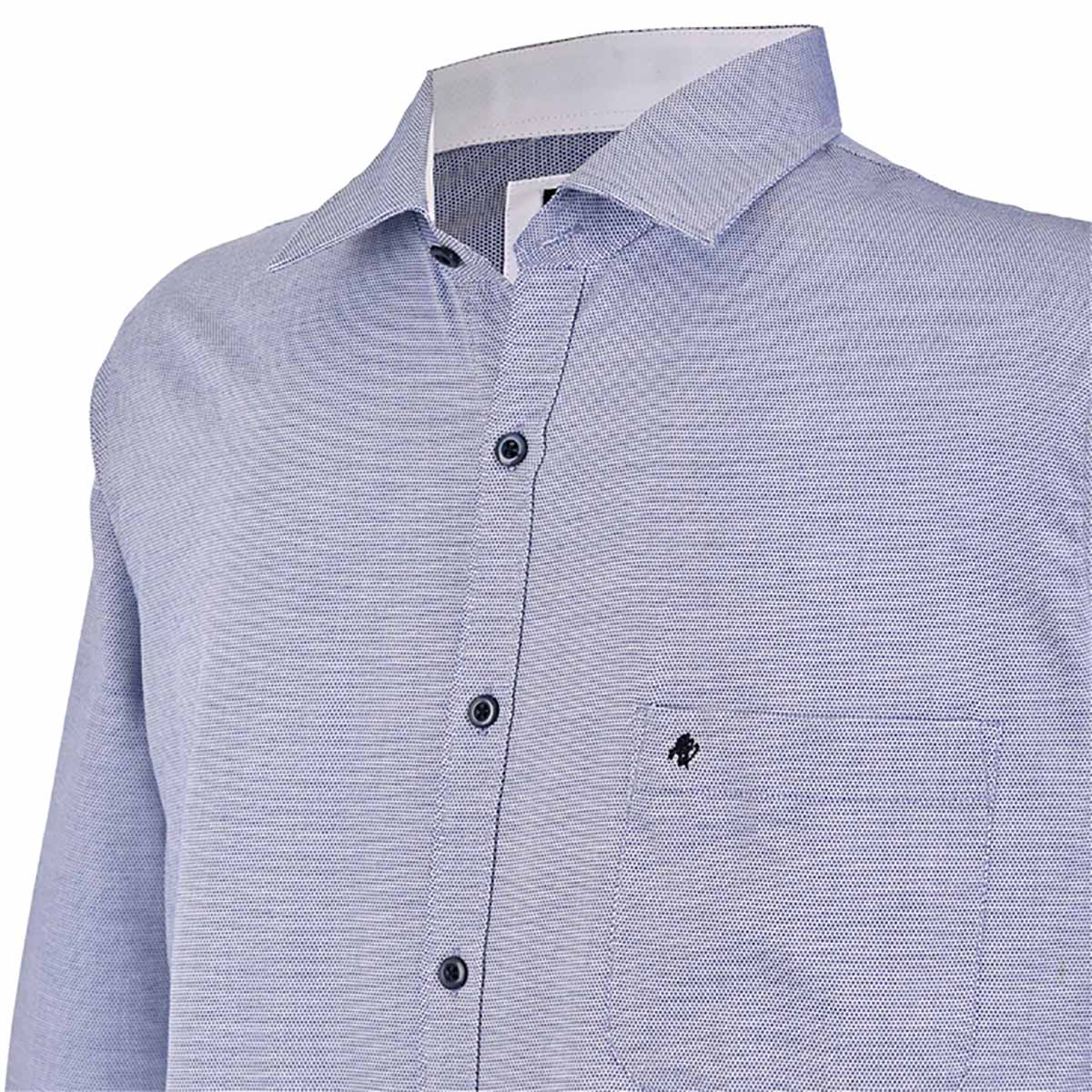 Camisa de vestir estampado azul índigo