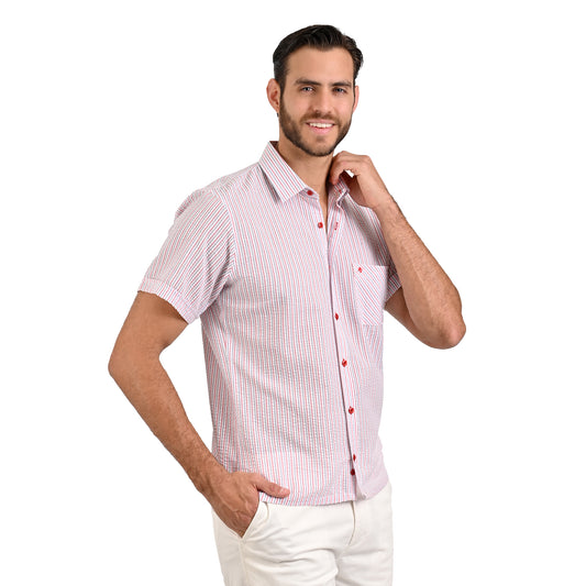 Camisa Chazarilla Manga Corta color rojo