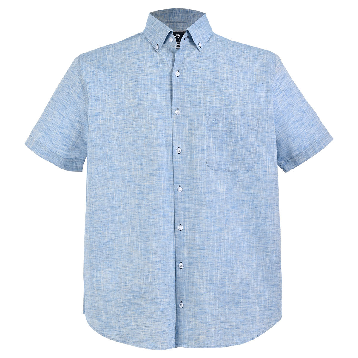 Camisa manga corta azul botón down