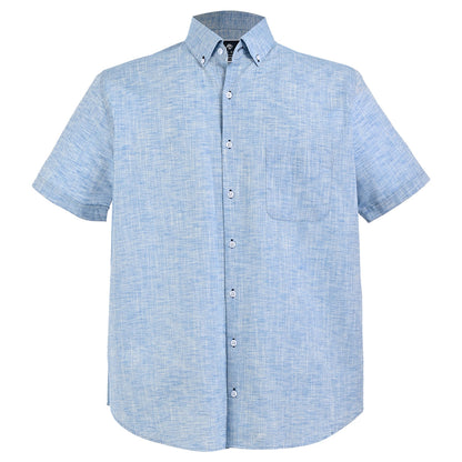 Camisa manga corta azul botón down