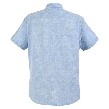 Camisa manga corta azul botón down