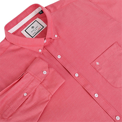 Camisa talla extra roja con botón down.